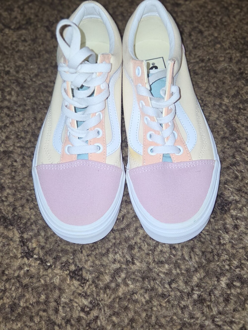 Vans Kids Low-Top Sneakers in Pink and Cream